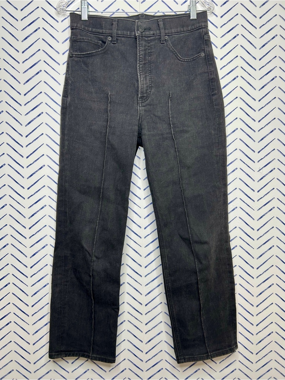 Express Straight Super High Rise Black Seamed Jean size 6